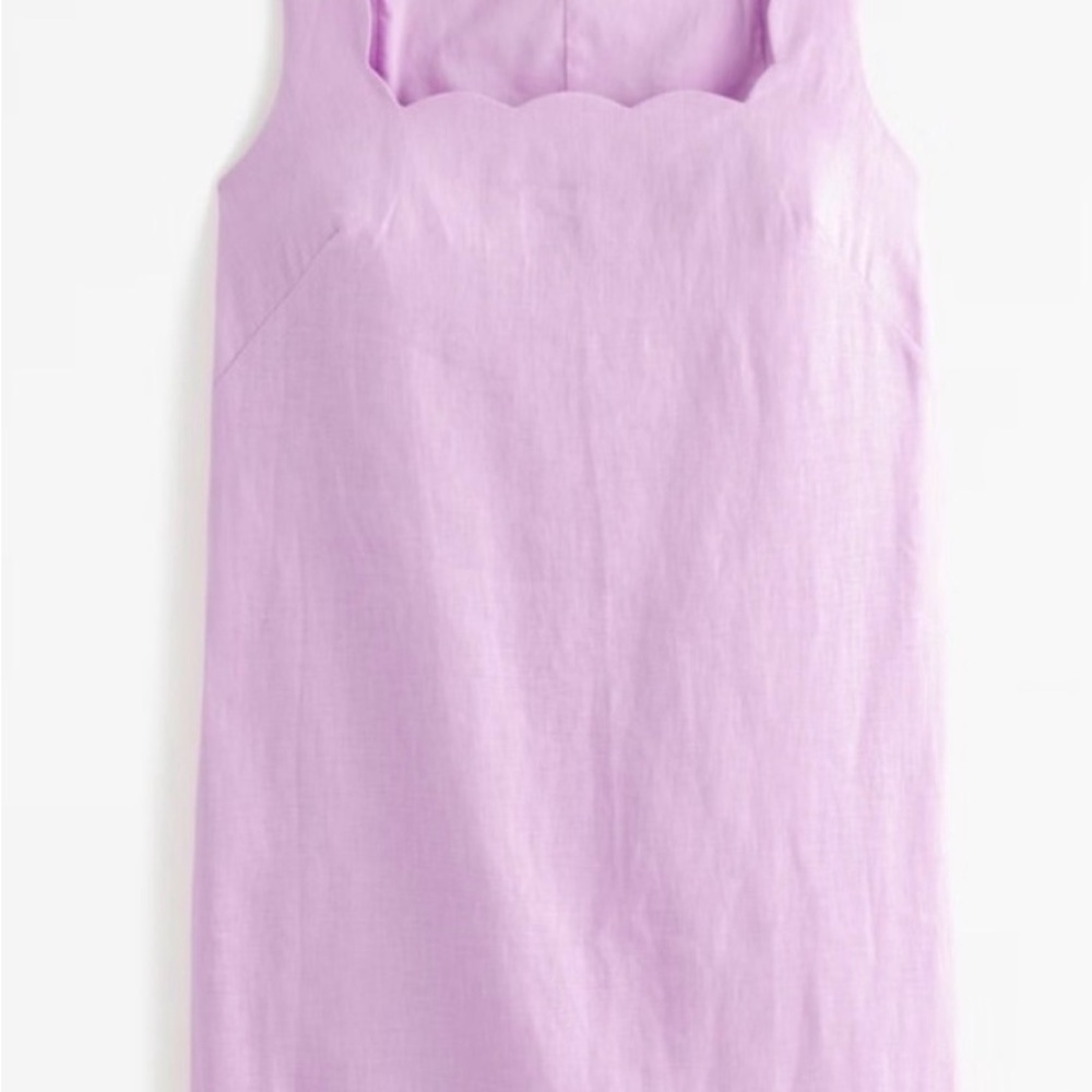 Abercrombie & Fitch Lilac Scallop-Trim Mini Dress